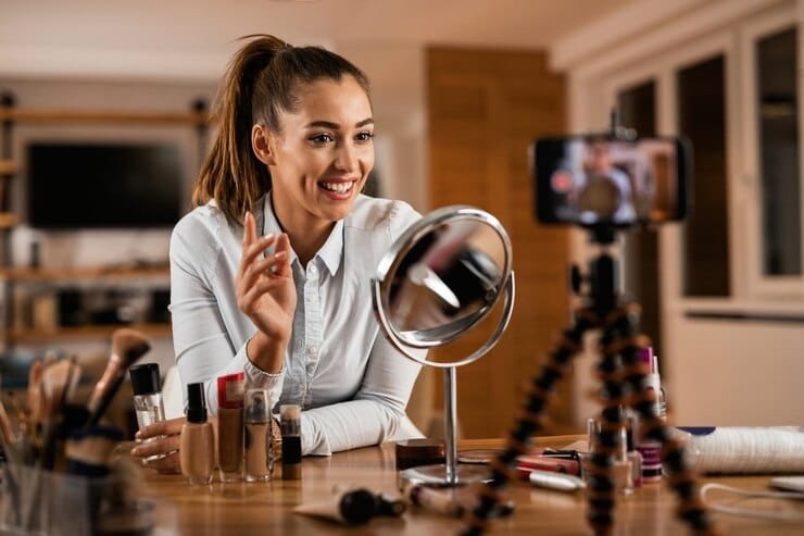 influencer marketing strategy, a girl making strategy in front of camera