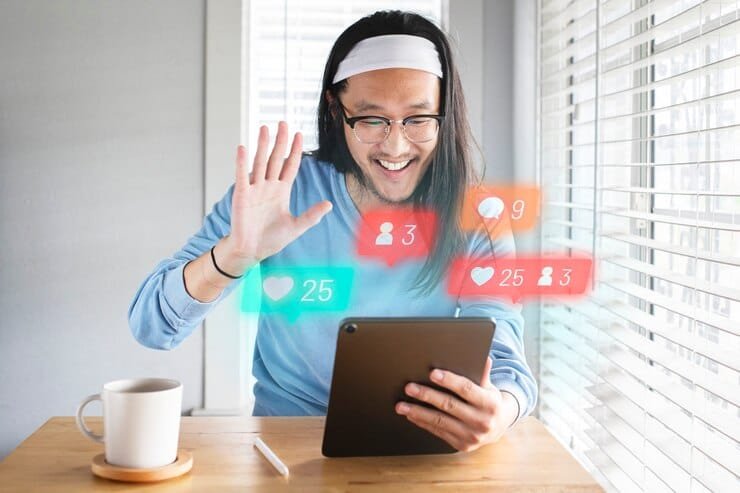 influencer marketing jobs, a person whaving hands while doing meeitng
